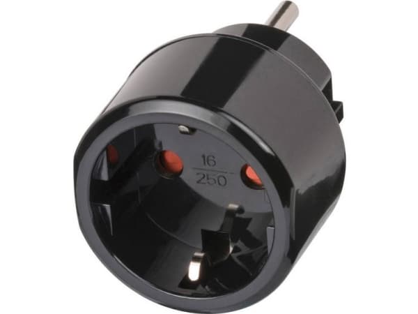 Brennenstuhl Travel Adapter, 250 V, 15 A, Sort