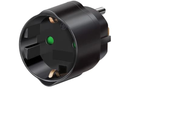 Brennenstuhl Travel Adapter, 250 V, 15 A, Sort Sort