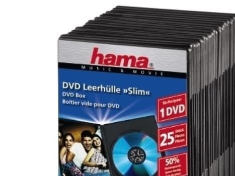 Hama DVD Slim Box 25, Black, 1 levyt, Musta