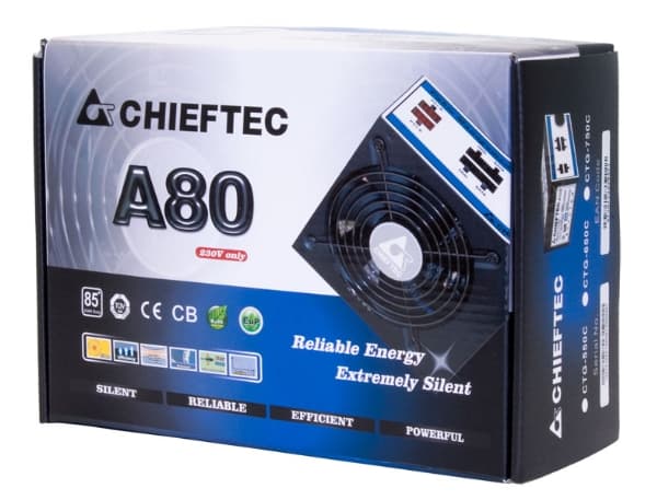 Chieftec A-80 Series CTG-550C - Strømforsyning (intern) - ATX12V 2.3/ EPS12V - AC 230 V - 550 watt - aktiv PFC