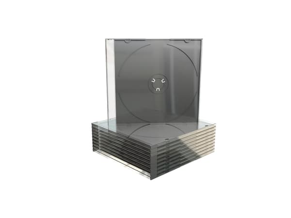 MediaRange Retail-Pack CD-Slimcases single - Tynn CD-oppbevaringseske - kapasitet: 1 CD/DVD - svart, gjennomsiktig (en pakke 10)
