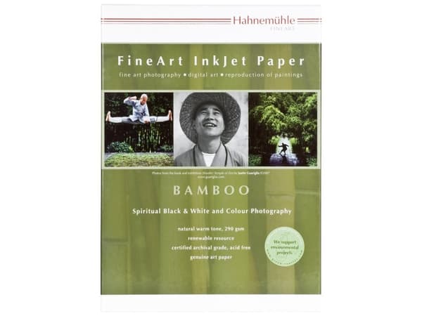 Hahnemühle Digital FineArt Bamboo - Bambu - matt - bestruket - 500 mikron - benvit - A3 Plus (303 x 426 mm) - 290 g/m² - 25 ark papper