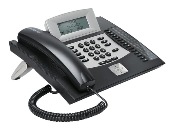 Auerswald COMfortel 1600 - ISDN-telefon - svart - for COMpact 3000 analog, 3000 ISDN, 3000 VoIP, 5010 VOIP, 5020 VOIP Sort