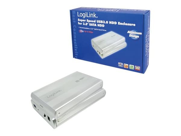LogiLink Super Speed USB3.0 HDD Enclosure for 3,5" SATA HDD - Drevkabinett - 3.5" - SATA 3Gb/s - USB 3.0