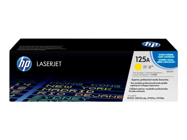 HP 125A - Gul - alkuperäinen - LaserJet - tonerpatron (CB542A) - Color LaserJet CM1312 MFP, CM1312nfi MFP, CP1215, CP1515n, CP1518ni, CP131215n, CP15