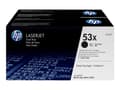 Miniatyrbild 3 av 5: HP 53X - 2-pack - Lång livslängd - svart - original - LaserJet - tonerkassett (Q7553XD) - för LaserJet M2727nf MFP, M2727nfs MFP, P2014, P2014n, P201