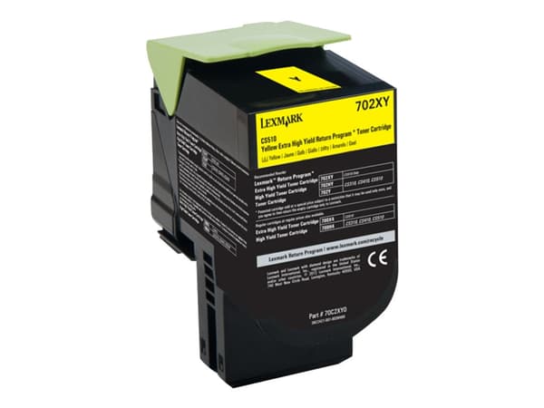 Lexmark 702XY - Ekstra høy ytelse - gul - original - tonerpatron LCCP, LRP - for Lexmark CS510de, CS510dte