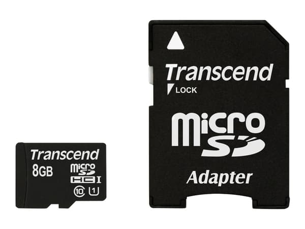 Transcend Premium - Flashminnekort (microSDHC til SD-adapter inkludert) - 8 GB - UHS Class 1 / Class10 - 300x - microSDHC UHS-I