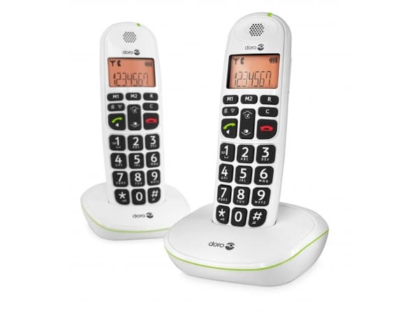 DORO PhoneEasy 100W Duo - Trådlös telefon med nummerpresentation - DECT\GAP - vit + 1 extra handuppsättning