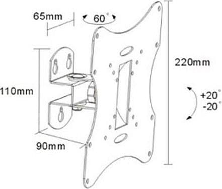 Sunne LCD-A501K - Monteringssett (veggmontering) - for LCD-skjerm - stål - svart - skjermstørrelse: 17"-37" - veggmonterbar