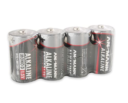 ANSMANN Mono D - Batteri 4 x LR20 - Alkalisk