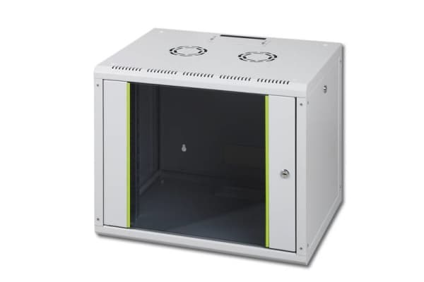 DIGITUS SoHoline DN-19 09U-6/6 - Skåp - väggmontering - grå, RAL 7035 - 9U - 19"