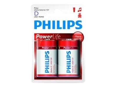 Philips Power Life LR20P2B - Batteri 2 x D - alkaliskt