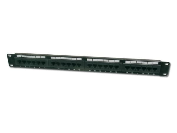 DIGITUS Professional DN-91616U - Patch-panel - CAT 6 - UTP - RJ-45 X 16 - svart, RAL 9005 - 1U - 19"