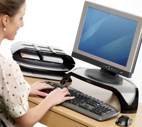 Fellowes Smart Suites, Vapaasti seisova, 10 kg, 53,3 cm (21"), Korkeudensäätö, Musta
