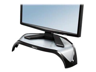 Fellowes Smart Suites Corner Monitor Riser - Stativ - for Skjerm - akrylonitril-butadien-styren (ABS) - svart - skjermstørrelse: 21"
