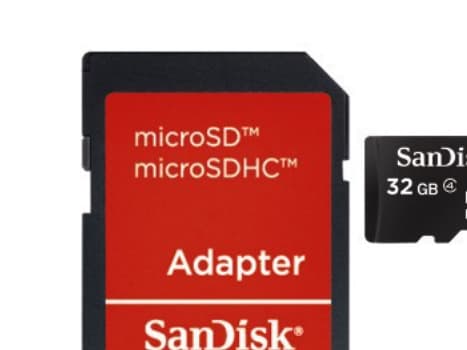 SanDisk - Flashminnekort (microSDHC til SD-adapter inkludert) - 32 GB - Class 4 - microSDHC - svart