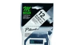 Brother Labelling Tape - 12mm, Black/White, Blister etikett-tejp M