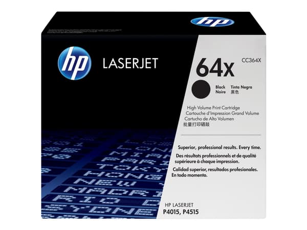 HP 64X - Høy ytelse - svart - original - LaserJet - tonerpatron (CC364X) - for LaserJet P4015dn, P4015n, P4015tn, P4015x, P4515n, P4515tn, P4515x, P4