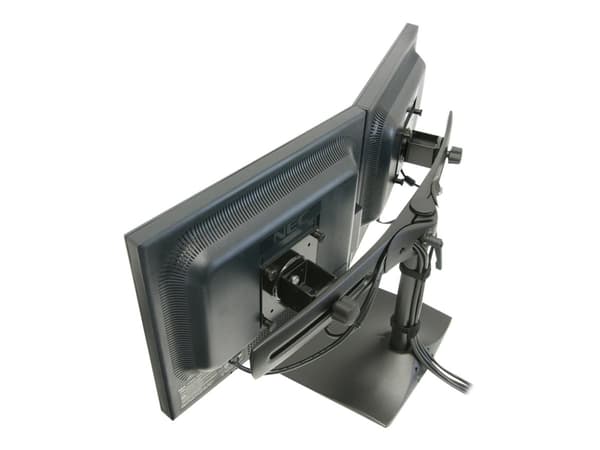 Ergotron DS100 - Jalusta - vaakasuora - 2 LCD-näytölle - alumiini, teräs - musta - näytön koko: enintään 24" - työpöytätietokoneet