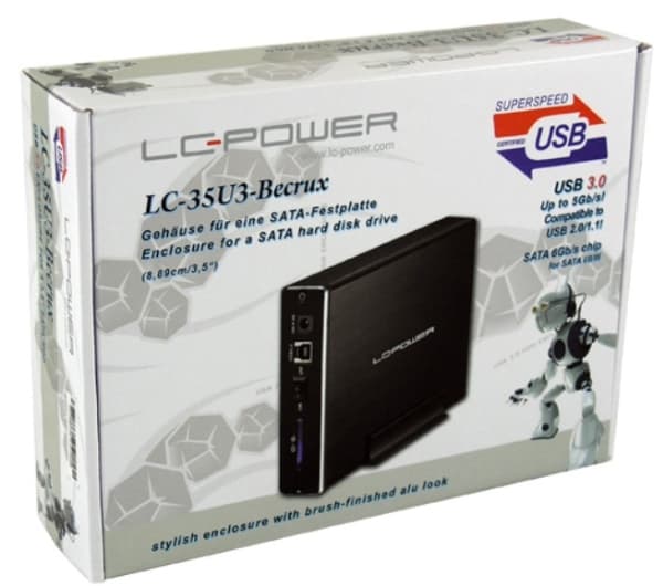 LC Power LC-35U3-Becrux - Lagringspakning - 3,5" - SATA 6Gb/s - USB 3.0 - sort