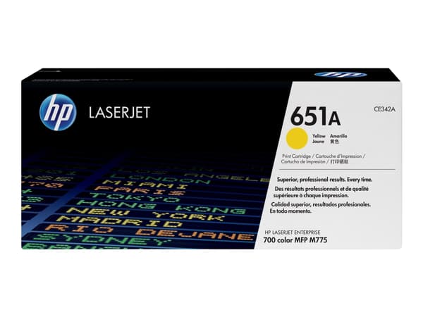 HP 651A, alkuperäinen keltainen LaserJet-värikasetti, 16000 sivua, Keltainen, 1 kpl