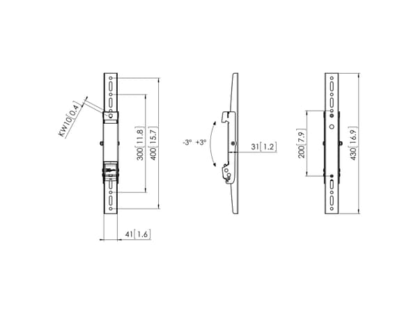 Vogel's Professional PFS 3304 - Komponenter for montering (grensesnittbrakett) for LCD-skjerm - svart - takmonterbar - for Professional PFB 34XX, PUC