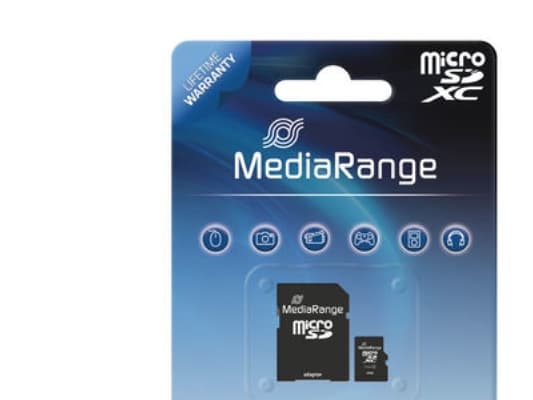 MediaRange - Flashminnekort (microSDXC til SD-adapter inkludert) - 64 GB - Class 10 - microSDXC - svart