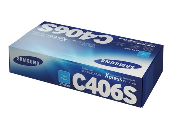 Samsung CLT-C406S - Cyan - original - tonerpatron - for CLP-360, 365, 368; CLX-3300, 3305, 3306; Xpress C460, C467