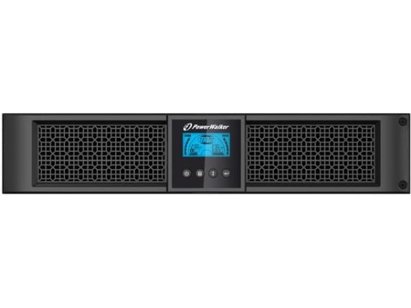PowerWalker VI 1000E/RT LCD - UPS - AC 220/230/240 V - 900 Watt - 1000 VA - 9 At - RS-232, USB - utgangskontakter: 4 - 2U - 19" - svart