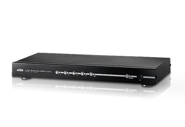 ATEN VanCryst VS482 4-Port Dual View HDMI Switch - Video-/ljudomkopplare - skrivbordsmodell, rackmonterbar