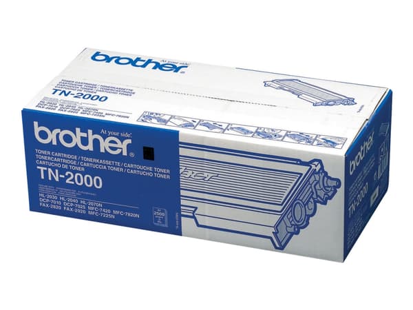 Brother TN2000 - Svart - original - tonerpatron - for Brother DCP-7010, DCP-7010L, DCP-7025, MFC-7225n, MFC-7420, MFC-7820N; FAX-2820, 2825