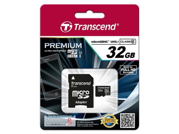 Transcend - Flashminnekort - 32 GB - UHS Class 1 / Class10 - microSDHC