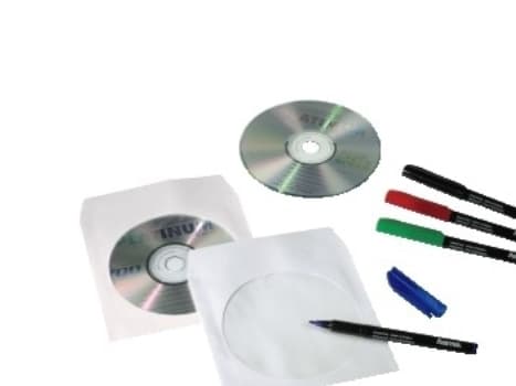 Hama CD-ROM Paper Sleeves - CD-lomme - kapasitet: 1 CD - hvit (en pakke 50)