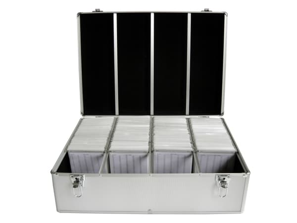 MediaRange BOX78, Koffert, 1000 disker, Sølv, Fleece, Plast, Tre, 120 mm, Aluminium