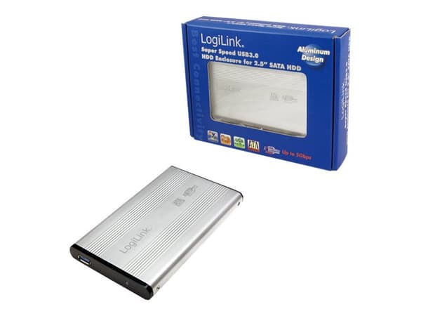 LogiLink - Drevkabinett - 2.5" - SATA 3Gb/s - USB 3.0 - sølv
