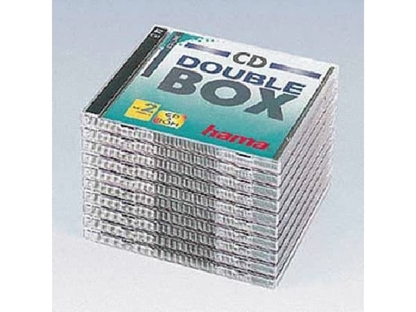 Hama CD Double Jewel Case Standard, Pack 10, 2 disker, Gjennomsiktig