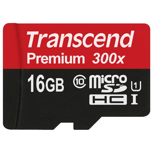 Transcend Premium - Flashminnekort (microSDHC til SD-adapter inkludert) - 16 GB - UHS-I U1 / Class10 - microSDHC UHS-I