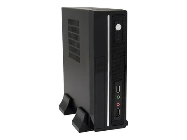 LC Power LC-1350mi - SFF - mini-ITX - strømadapter 75 watt - svart - USB/lyd Sort