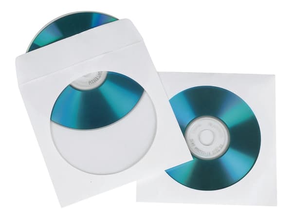 Hama CD-ROM Paper Sleeves - CD-lomme - hvit (en pakke 100)
