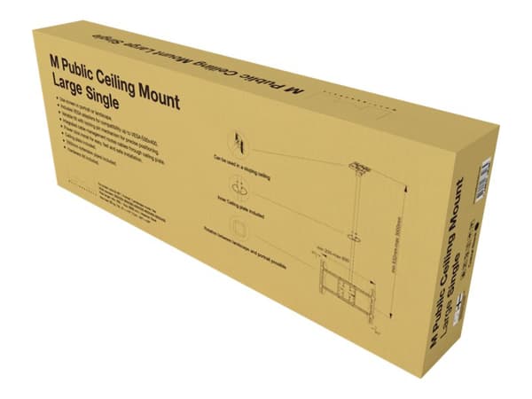 Multibrackets M Public Ceilingmount Large Single - Monteringssats (takplatta, lutande takmontering, VSA-adapter) - för LCD-display - stål - svart - s