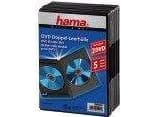 Hama - Lagring - DVD-fodral - kapacitet: 2 DVD - svart (paket om 5)