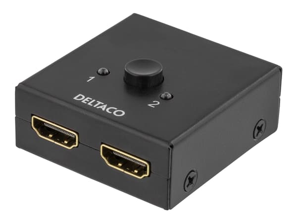 DELTACO PRIME HDMI-7017 - Video-/ljudomkopplare - 2 x HDMI - skrivbordsmodell