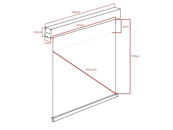 Multibrackets 7154, Ohje, 2,03 m (80"), 145 cm, 145 cm, 1:1, Mattavalkoinen
