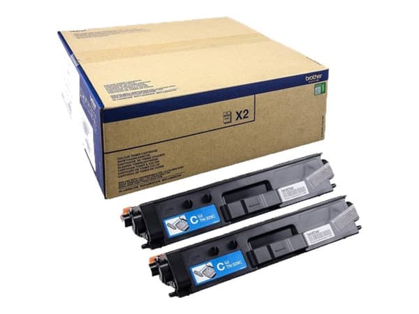 Brother TN329C - 2-pack - cyan - original - tonerpatron - for Brother DCP-L8450CDW, HL-L8350CDW, HL-L8350CDWT, MFC-L8850CDW