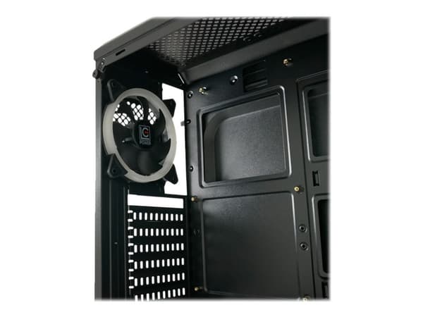 LC Power Gaming 703B Quad-Lux - Tower - ATX - genomskinlig sidopanel (härdat glas) - ingen strömförsörjning - svart - USB/ljud