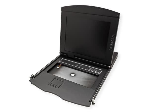 VALUE KVM-konsoli KVM-kytkimellä - 8 porttia - USB - sveitsiläinen - 43,2 cm (17")