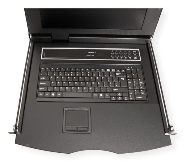 VALUE KVM-konsoli KVM-kytkimellä - 8 porttia - USB - sveitsiläinen - 43,2 cm (17")