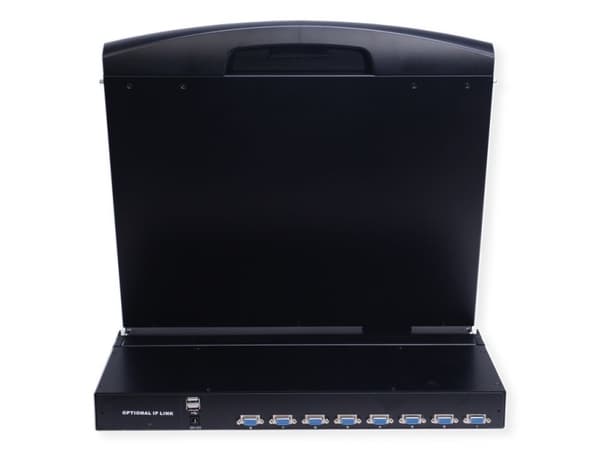 VALUE KVM-konsoli KVM-kytkimellä - 8 porttia - USB - sveitsiläinen - 43,2 cm (17")