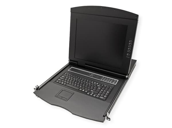 VALUE KVM-konsoli KVM-kytkimellä - 8 porttia - USB - sveitsiläinen - 43,2 cm (17")